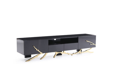 VIG Furniture - Modrest Legend Modern Black & Gold TV Stand - VGVCTV8111-BLK - GreatFurnitureDeal