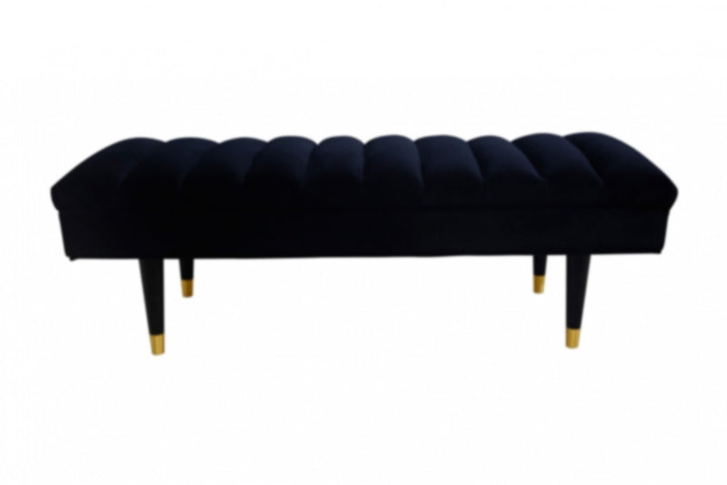 VIG Furniture - Divani Casa Ritner Modern Black Velvet Bench - VGYUHD-1855-BLK