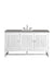 James Martin Furniture - Athens 60" Single Vanity Cabinet , Glossy White, w- 3 CM Grey Expo Quartz Top - E645-V60S-GW-3GEX - GreatFurnitureDeal