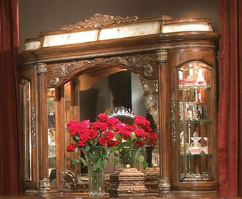 AICO Furniture - Villa Valencia Mirror with Lighting Box in Chestnut - 72060-55-60LB - GreatFurnitureDeal
