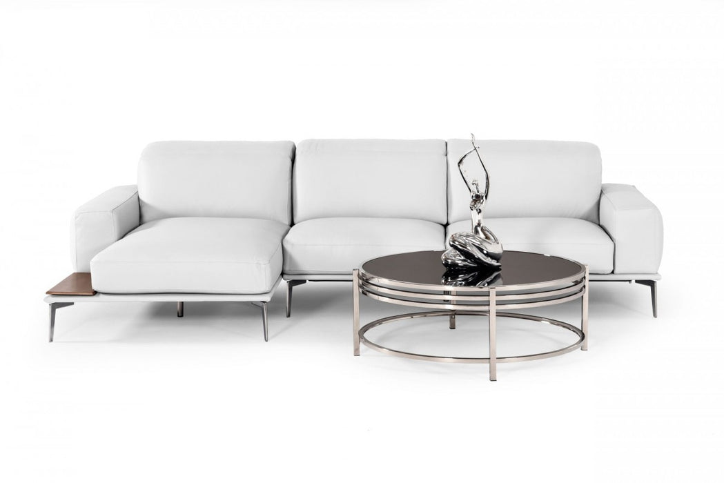 VIG Furniture - Estro Salotti Villeneuve Modern White Italian Left Facing Sectional Sofa - VGNTVILLENEUVE-WHTX-LAF-SECT