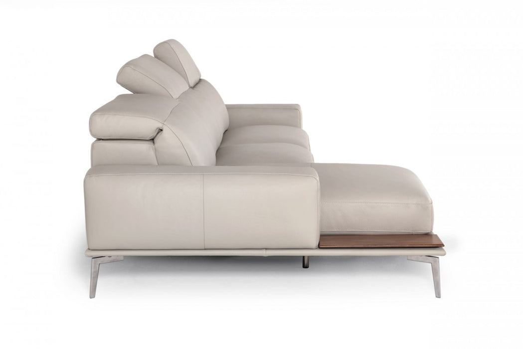 VIG Furniture - Estro Salotti Villeneuve Modern Grey Italian Left Facing Sectional Sofa - VGNTVILLENEUVE-GRY-LAF-SECT