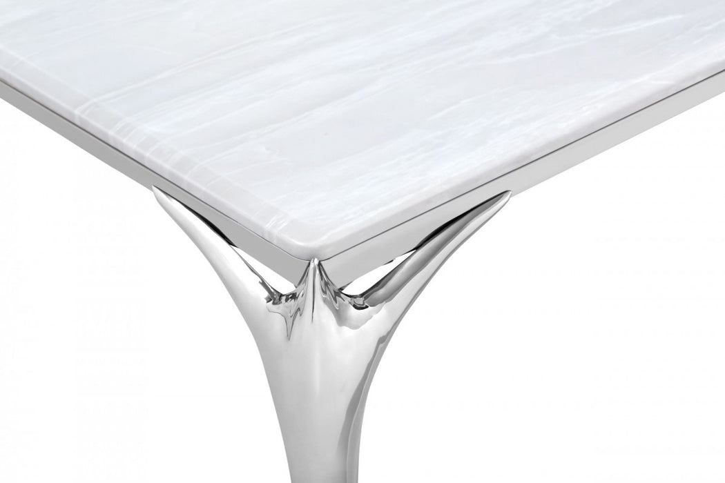 VIG Furniture - Modrest Vince - Modern Faux Marble & Stainless Steel Dining Table - VGZAT107-DT-1