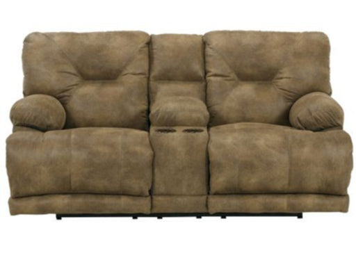 Catnapper - Voyager Lay Flat Reclining Console Loveseat with Storage and Cupholders in Brandy - 4389 - GreatFurnitureDeal