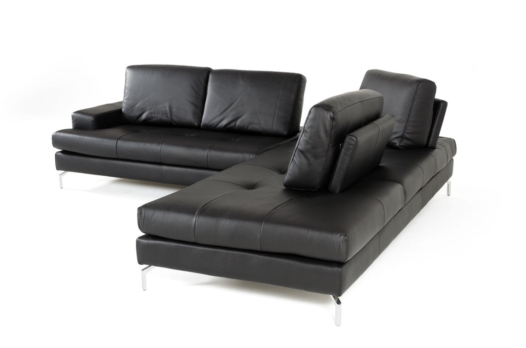 VIG Furniture - Estro Salotti Voyager Modern Black Leather Sectional Sofa - VGNTVOYAGER-BLK - GreatFurnitureDeal