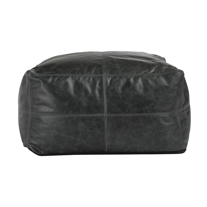 Classic Home Furniture - Leather Dexter Onyx Pouf - VP10021 - GreatFurnitureDeal