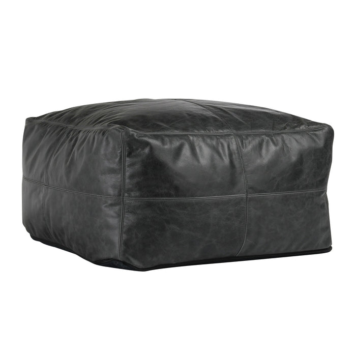 Classic Home Furniture - Leather Dexter Onyx Pouf - VP10021