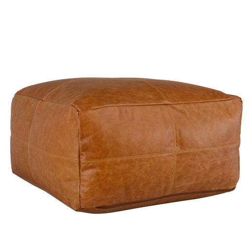 Classic Home Furniture - Leather Dumont Pouf in Chestnut - VP12206 - GreatFurnitureDeal