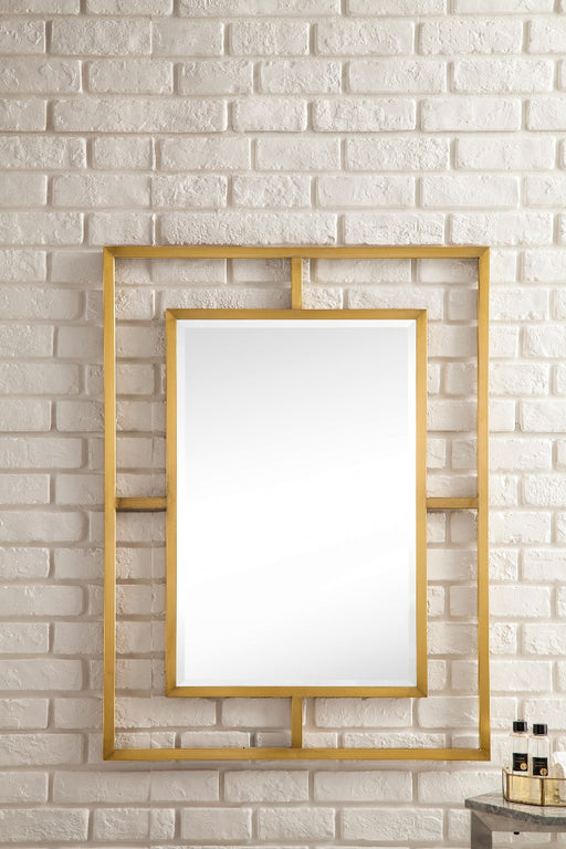 James Martin Furniture - Boston 30" Rectangular Mirror in Radiant Gold - 105-M30-RGD - GreatFurnitureDeal