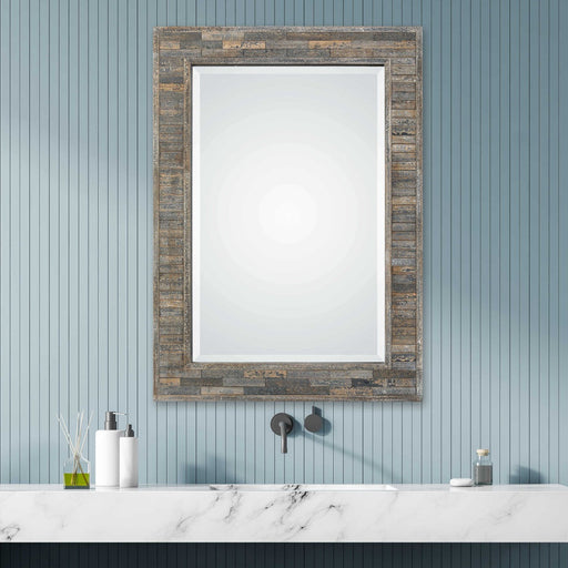 Mariano Furniture - Mirror in Charcoal Blue - W00428 - GreatFurnitureDeal