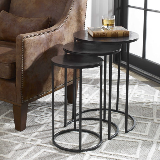 Mariano Furniture - Set Of Three Iron Nesting Tables - W23000 - GreatFurnitureDeal