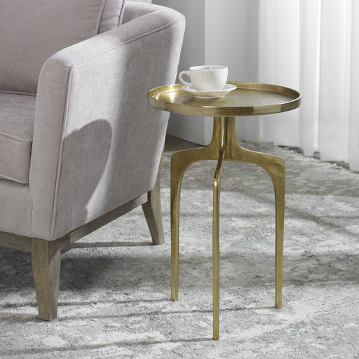 Uttermost - Accent Table Features Three Curved legs in Gold - W23003 - GreatFurnitureDeal