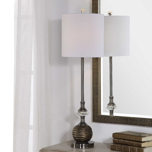 Uttermost - Table Lamp in White linen - W26037-1 - GreatFurnitureDeal