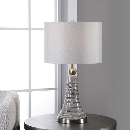 Uttermost - Table Lamp in Light Gray linen - W26073-1 - GreatFurnitureDeal