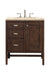 James Martin Furniture - Addison 30" Single Vanity Cabinet, Mid Century Acacia, w- 3 CM Eternal Marfil Quartz Top - E444-V30-MCA-3EMR - GreatFurnitureDeal