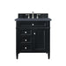 James Martin Furniture - Brittany 30" Single Vanity, Black Onyx, w- 3 CM Charcoal Soapstone Quartz Top - 650-V30-BKO-3CSP - GreatFurnitureDeal