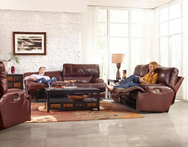 Catnapper - Wembley 3 Piece Lay Flat Reclining Living Room Set in Walnut - 4581-WAL-3SET - GreatFurnitureDeal