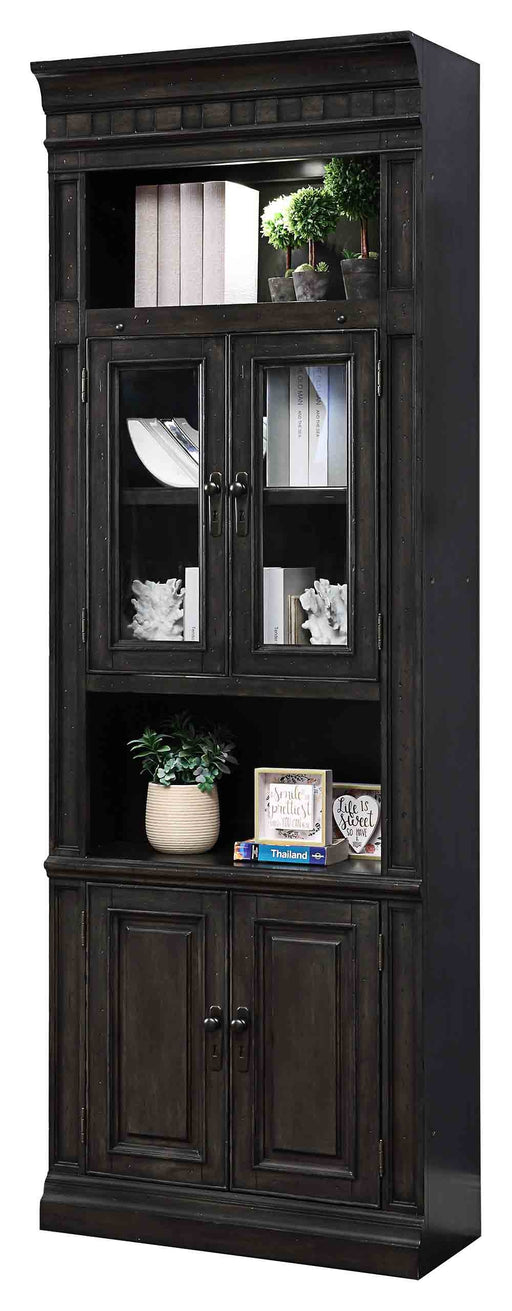 Parker House - Washington Heights 32 in Glass Door Cabinet in Washed Charcoal - WAS#440 - GreatFurnitureDeal