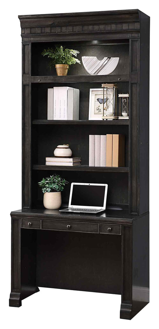 Parker House - Washington Heights In-Wall Library Desk and Hutch in Washed Charcoal - WAS#460-2