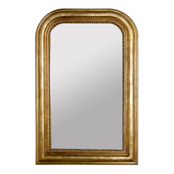 Worlds Away - Handcarved Gold Leaf Curved Top Rectangular Mirror - WAVERLY G
