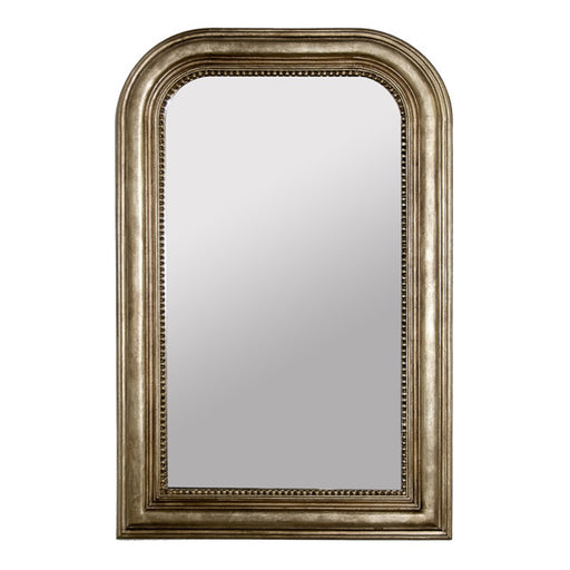 Worlds Away - Handcarved Silver Leaf Curved Top Rectangular Mirror - WAVERLY S - GreatFurnitureDeal
