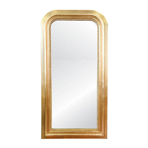 Worlds Away - Waverly Gold Leaf Wood Floor Mirror With Curved Edges - WAVERLY GL - GreatFurnitureDeal