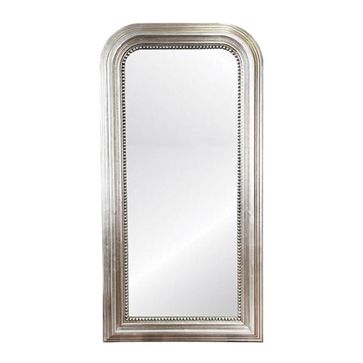 Worlds Away - Waverly Silver Leaf Wood Floor Mirror With Curved Edges - WAVERLY SL - GreatFurnitureDeal