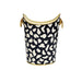 Worlds Away - Oval Wastebasket With Raised Ends And Lion Handles In Black Leopard - WBLIONOV BLP