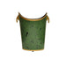 Worlds Away - Oval Wastebasket With Raised Ends And Lion Handles In Malachite - WBLIONOV MAL