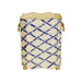 Worlds Away - Square Wastebasket With Raised Ends And Lion Handles In Blue Bamboo - WBLIONSQ BAMBL