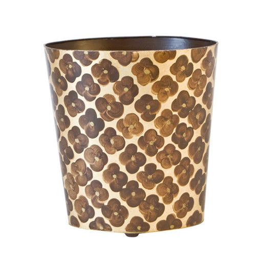 Worlds Away - Oval Wastebasket Brown and Gold - WBMOROCCOBG