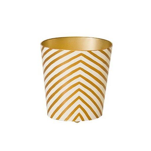 Worlds Away - Gold And Cream Zebra Wastebasket - WBZEGO - GreatFurnitureDeal