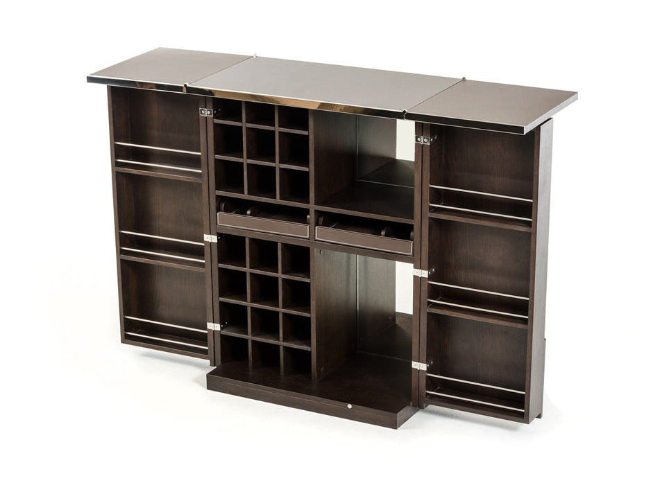 Vig Furniture - Modrest Fountain Modern Brown Oak Wine Cabinet - VGWCB542