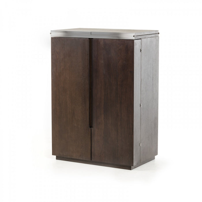 Vig Furniture - Modrest Fountain Modern Brown Oak Wine Cabinet - VGWCB542