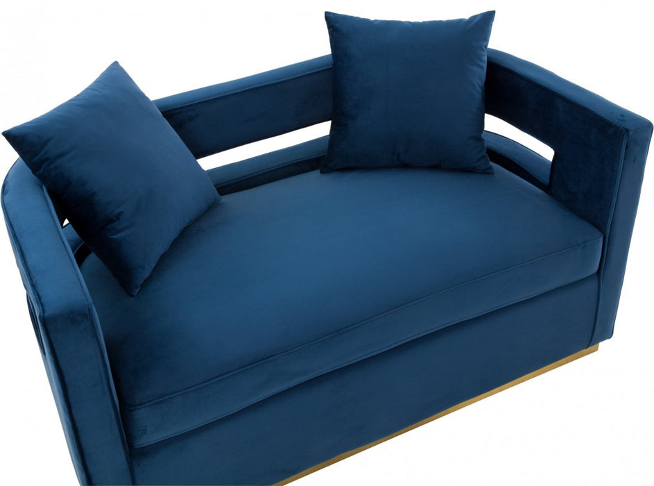VIG Furniture - Modrest Wells Modern Blue Velvet Loveseat - VGRHSF-515-BL-L