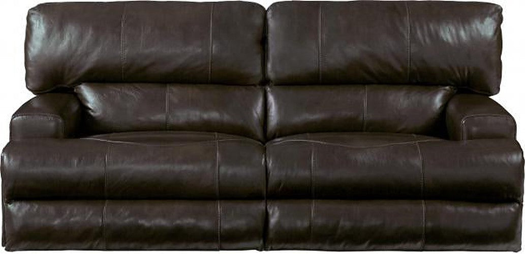 Catnapper - Wembley Power Headrest Power Lumbar Power Reclining Leather Sofa in Chocolate - 764581-CHOCOLATE-MTO - GreatFurnitureDeal