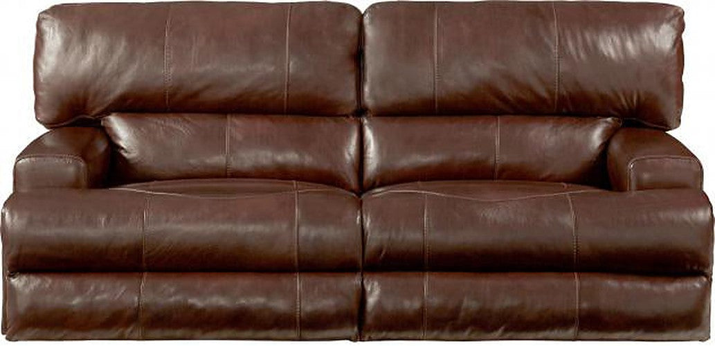 Catnapper - Wembley Power Headrest Power Lumbar Power Reclining Leather Sofa in Walnut - 764581-WALNUT-MTO - GreatFurnitureDeal