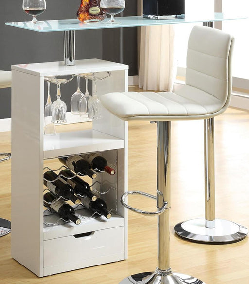 Coaster Furniture - White Revolving Bar Table - 120452 - GreatFurnitureDeal