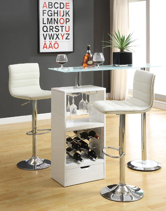 Coaster Furniture - White Revolving Bar Table - 120452
