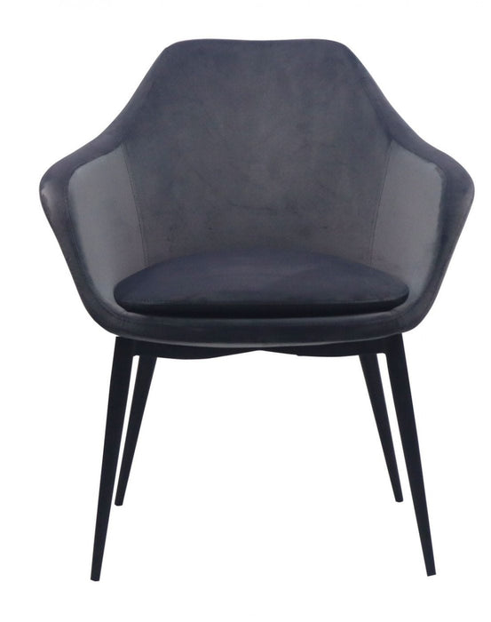 VIG Furniture - Modrest Wilson Modern Grey Velvet & Black Dining Chair - VGHR3404-GRY-DC