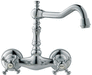 Franke Double Knob Wall Mount Cast Spout Faucet with 7 Inch Spout Length and 5 Inch Centerset: Chrome - WMF1100 - GreatFurnitureDeal