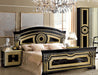 ESF Furniture - Aida Queen Panel Bed in Black-Gold - AIDABEDQ.SBLACK-GOLD - GreatFurnitureDeal