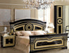ESF Furniture - Aida 5 Piece Bedroom Queen Panel Bed Set in Black-Gold - AIDABEDQ.SBLACK-GOLD-5SET - GreatFurnitureDeal