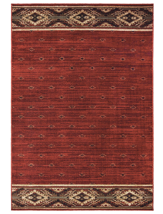 Oriental Weavers - Woodlands Red/ Gold Area Rug - 9652C - GreatFurnitureDeal
