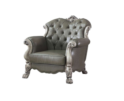 Acme Furniture - Dresden Chair w-1 Pillow, Vintage Bone White & PU - 58177 - GreatFurnitureDeal