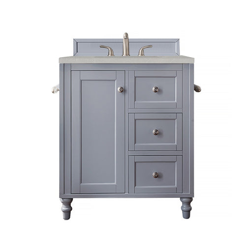 James Martin Furniture - Copper Cove Encore 30" Single Vanity, Silver Gray, w- 3 CM Eternal Serena Quartz Top - 301-V30-SL-3ESR - GreatFurnitureDeal