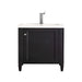 James Martin Furniture - Britannia 24" Single Vanity Cabinet, Black Onyx w/ White Glossy Composite Countertop - E652V24BKOWG - GreatFurnitureDeal