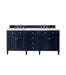 James Martin Furniture - Brittany 72" Victory Blue Double Vanity w/ 3 CM Ethereal Noctis Quartz Top - 650-V72-VBL-3ENC - GreatFurnitureDeal