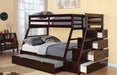Acme Furniture - Jason Twin Over Full Bunk Bed With Storage Ladder And Trundle In Espresso - 37015