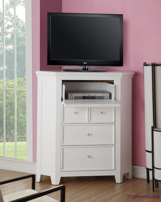 Acme Furniture - Lacey White 5-Drawer Corner Tv Console - 30603